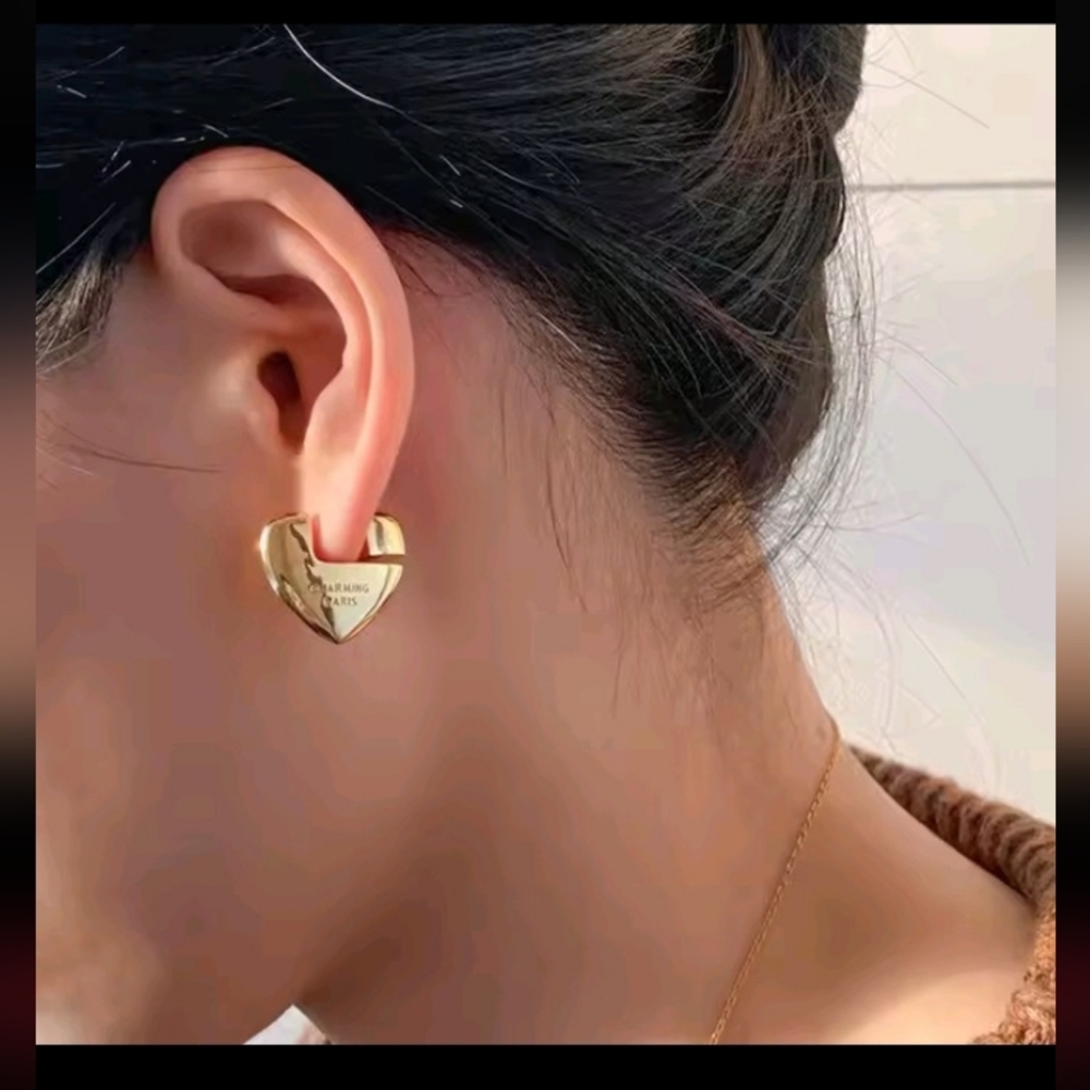 Gold Heart Earrings